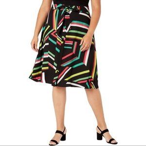 BAR III Trendy Plus Size Printed A-Line Skirt - NWT - Size 14 Petite